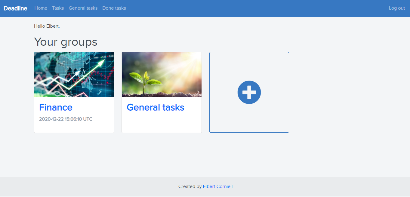 Deadline app dashboard